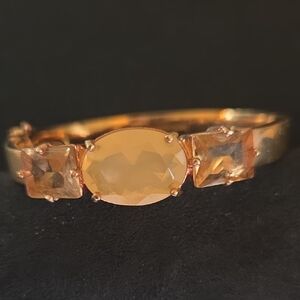 Kate Spade Rose Holdtone Hunged Bracelet With Three Stones.  Like New.